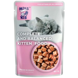 MİSSKİS TAVUK ETLİ YAVRU KEDİ YAŞ MAMA 80 GR 